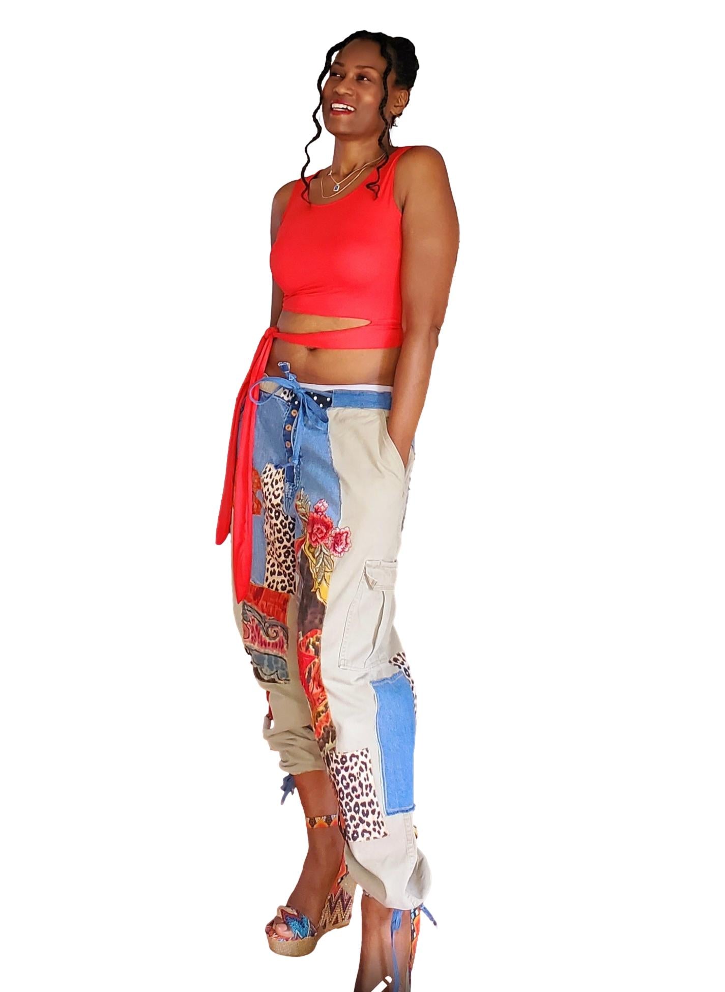 Patchwork hotsell joggers womens