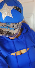 Load image into Gallery viewer, Women&#39;s Royal Blue Sequin Embellished Brim Baseball Hat
