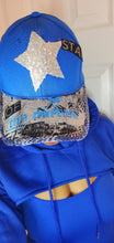Load image into Gallery viewer, Women&#39;s Royal Blue Sequin Embellished Brim Baseball Hat
