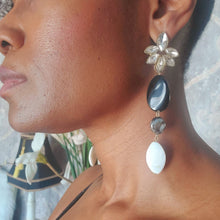 Load image into Gallery viewer, Handcrafted Black &amp; White Drop Dangle Earrings
