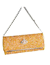 Load image into Gallery viewer, Women&#39;s Orange Top Handle Beaded Sequin Clutch Handbag
