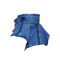 Load image into Gallery viewer, Women&#39;s Blue Denim Peplum Corset Belt/Medium
