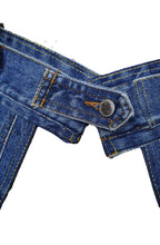 Load image into Gallery viewer, Women&#39;s Blue Denim Peplum Corset Belt/Medium
