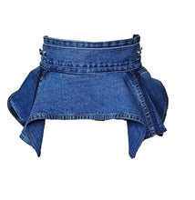 Load image into Gallery viewer, Women&#39;s Blue Denim Peplum Corset Belt/Medium
