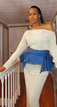 Load image into Gallery viewer, Women&#39;s Blue Denim Peplum Corset Belt/Medium
