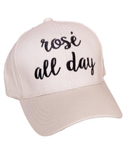 Load image into Gallery viewer, Women&#39;s Light Beige Embroidered Baseball Hat &quot;Rose All Day&quot;
