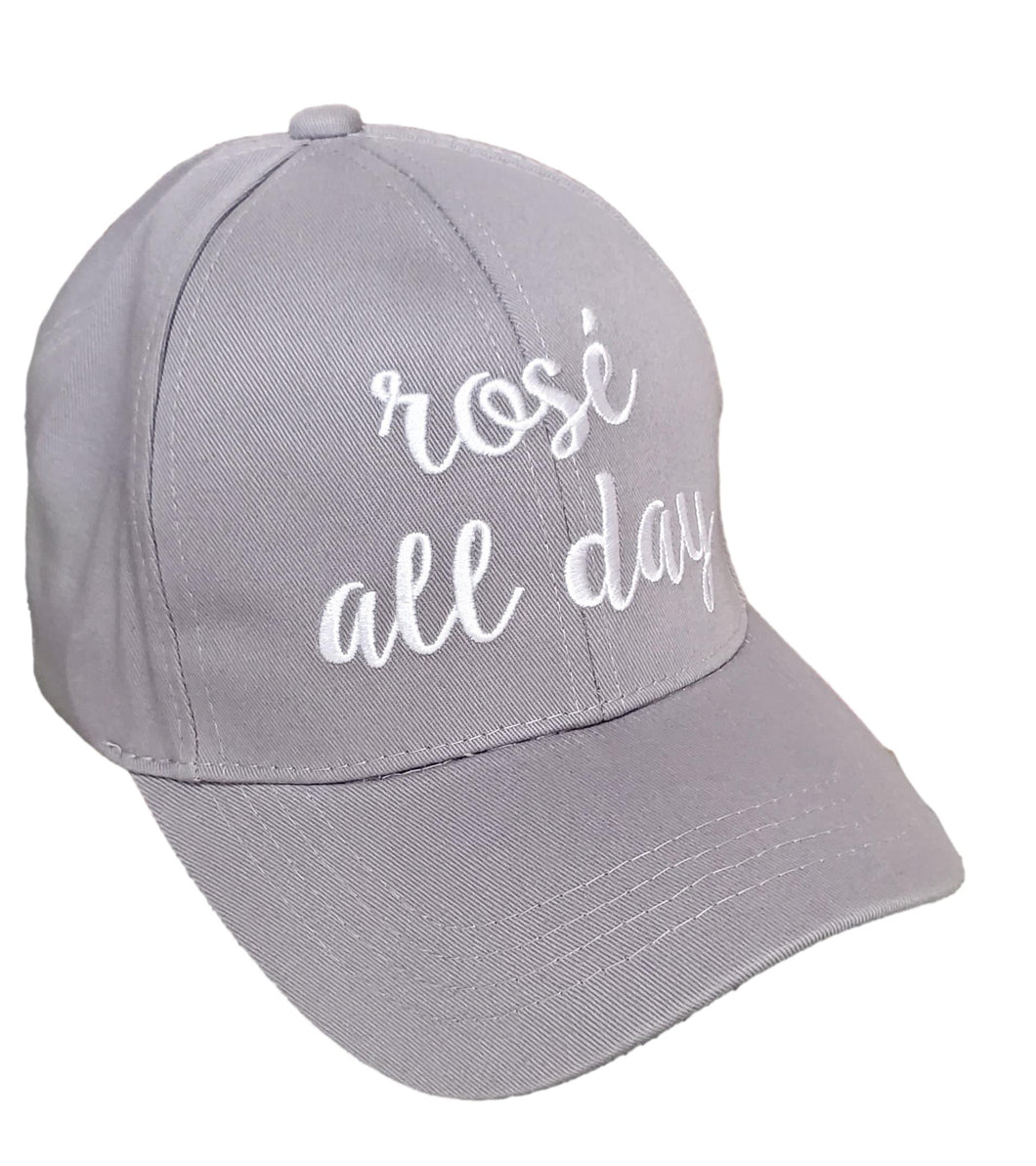 Women's Gray Embroidered Baseball Hat 