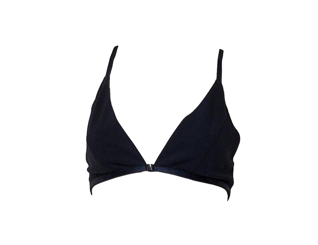 Women's Black Bralette Top with Lace Racerback