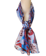 Load image into Gallery viewer, Women&#39;s Multi-color Printed Scarf Blue/Purple
