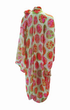 Load image into Gallery viewer, Women&#39;s Pink/Orange/Green Printed Chiffon Kaftan Dress
