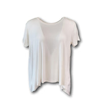 Load image into Gallery viewer, Women&#39;s White Sheer Back Short Sleeve Oversized T-shirt Blouse
