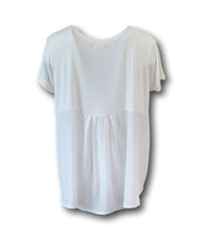 Load image into Gallery viewer, Women&#39;s White Sheer Back Short Sleeve Oversized T-shirt Blouse
