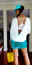 Load image into Gallery viewer, Women&#39;s Cream White Bralette Top with Lace Racerback
