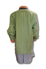 Load image into Gallery viewer, Women&#39;s Bespoke Long Sleeve Hybrid Stripe Double Collar Button Down Shirt-Dress
