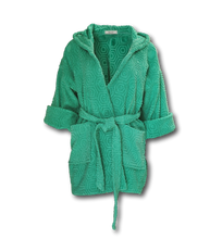 Load image into Gallery viewer, Women&#39;s Green Hooded Textured Terry Cloth Bath and Spa Robe
