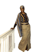 Load image into Gallery viewer, Custom Order Bespoke Khaki Cargo Maxi Skirt With Train
