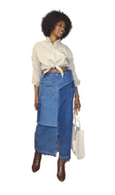 Load image into Gallery viewer, Custom Order Bespoke Denim Apron Maxi Skirt
