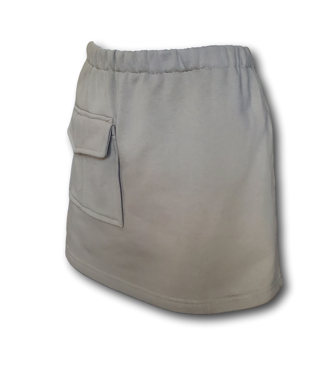 Women's Taupe Gray Organic Cotton Cargo Mini Skirt