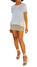 Load image into Gallery viewer, Women&#39;s White Sheer Back Short Sleeve Oversized T-shirt Blouse
