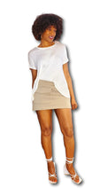 Load image into Gallery viewer, Women&#39;s Taupe Gray Organic Cotton Cargo Mini Skirt
