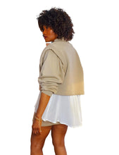 Load image into Gallery viewer, Women&#39;s White Sheer Back Short Sleeve Oversized T-shirt Blouse
