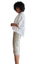 Load image into Gallery viewer, Women&#39;s White Oversized Lace-up High Low T-shirt Top
