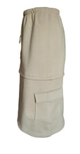 Load image into Gallery viewer, Women&#39;s Taupe Gray Organic Cotton Cargo Midi Skirt
