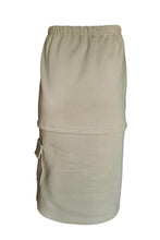 Load image into Gallery viewer, Women&#39;s Taupe Gray Organic Cotton Cargo Midi Skirt
