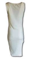 Load image into Gallery viewer, Women&#39;s White Textured Knit Dress With Side Slit
