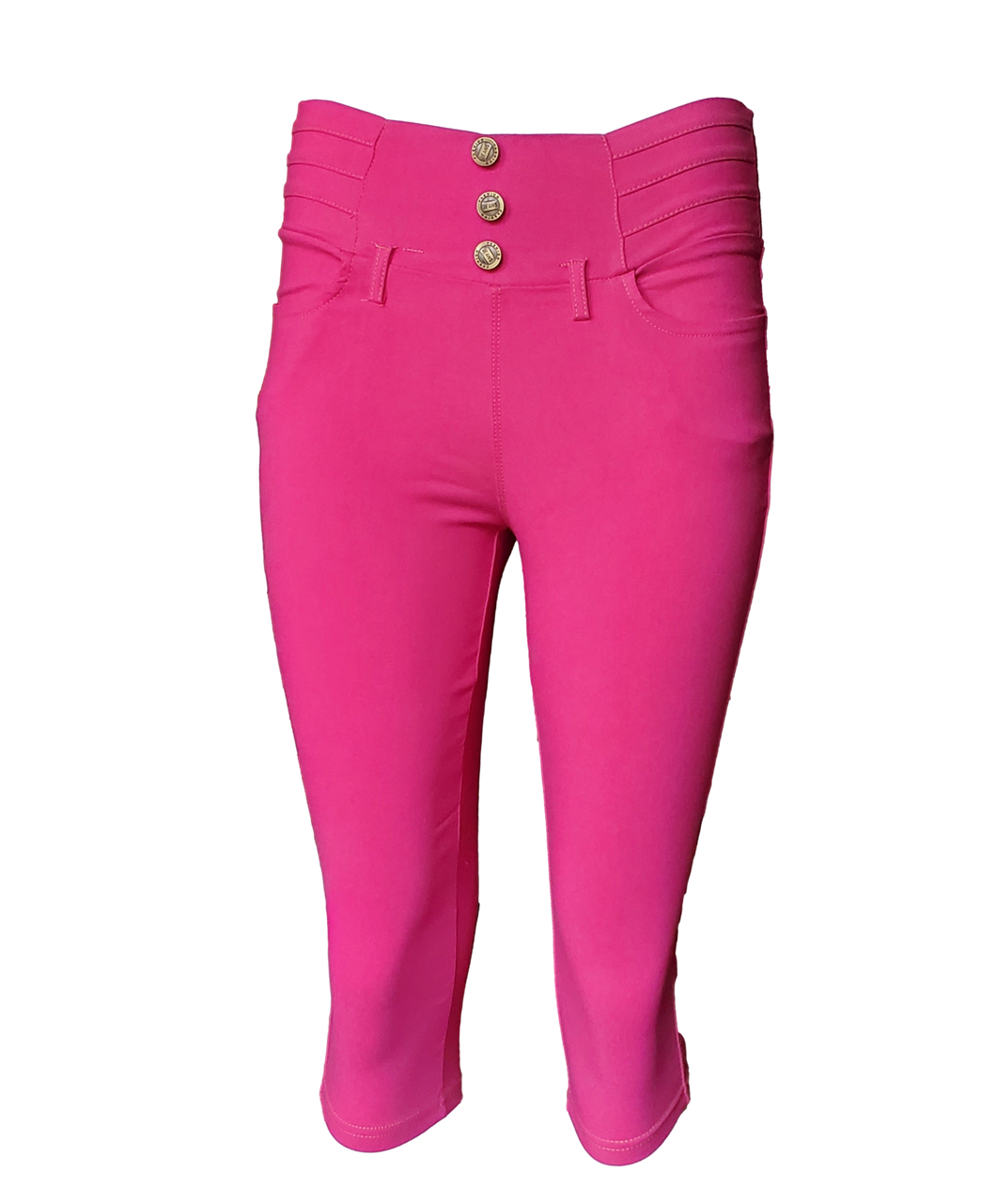 Women's Pink Comfy and Versatile Capri Stretch Jeggings