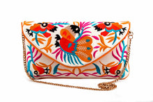 Load image into Gallery viewer, Embroidered Envelope Bag Clutch with Crossbody Strap
