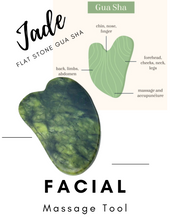 Load image into Gallery viewer, Green Jade Flat Stone Gua Sha Beauty Massage Tool
