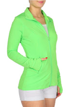 Load image into Gallery viewer, Women&#39;s Neon Green Bodycon Crossfit Jacket
