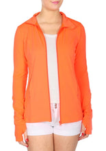 Load image into Gallery viewer, Women&#39;s Neon Orange Bodycon Crossfit Jacket
