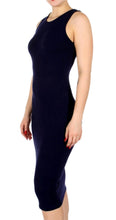 Load image into Gallery viewer, Women&#39;s Classy Midi Body-con Dress in Navy Blue
