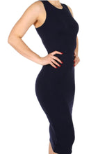 Load image into Gallery viewer, Women&#39;s Classy Midi Body-con Dress in Navy Blue
