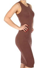 Load image into Gallery viewer, Women&#39;s Classy Midi Body-con Dress in Taupe Brown

