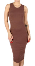 Load image into Gallery viewer, Women&#39;s Classy Midi Body-con Dress in Taupe Brown
