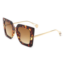 Load image into Gallery viewer, Women&#39;s Square Oversize Brown Tortoise Retro Fashion Cat Eye Sunglasses by Cramilo Eyewear
