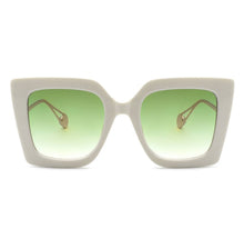 Load image into Gallery viewer, Women&#39;s Square Oversize White Retro Fashion Cat Eye Sunglasses by Cramilo Eyewear
