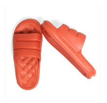 Load image into Gallery viewer, Women&#39;s Chunky Flat Sliders in Orange Tangerine- Spa Slider
