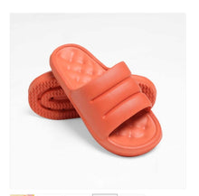 Load image into Gallery viewer, Women&#39;s Chunky Flat Sliders in Orange Tangerine- Spa Slider
