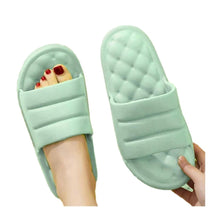 Load image into Gallery viewer, Women&#39;s Chunky Flat Slides in Green Tea- Spa Slider
