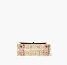 Load image into Gallery viewer, Women&#39;s Briar Blush Pink Faux Croc Straw Crossbody Handbag by Like Dreams
