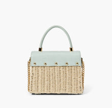 Load image into Gallery viewer, Women&#39;s Pistachio Green Briar Faux Croc Straw Crossbody Handbag by Like Dreams
