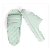 Load image into Gallery viewer, Women&#39;s Chunky Flat Slides in Green Tea- Spa Slider
