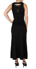 Load image into Gallery viewer, Women&#39;s Sassy Black Classic Maxi Dress with Slash Detail on Back

