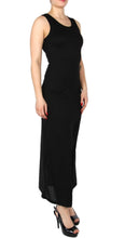 Load image into Gallery viewer, Women&#39;s Sassy Black Classic Maxi Dress with Slash Detail on Back
