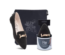 Load image into Gallery viewer, Women&#39;s Black The Duchess Foldable Loafer Shoe by Rollasole
