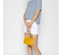 Load image into Gallery viewer, Women&#39;s Small/Mini Top Handle Pouchette in Mustard Yellow
